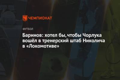 Баринов: хотел бы, чтобы Чорлука вошёл в тренерский штаб Николича в «Локомотиве»