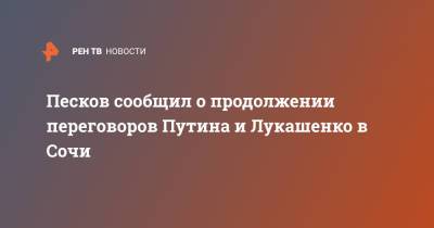 Песков сообщил о продолжении переговоров Путина и Лукашенко в Сочи