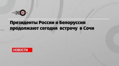 Президенты России и Белоруссии продолжают сегодня встречу в Сочи