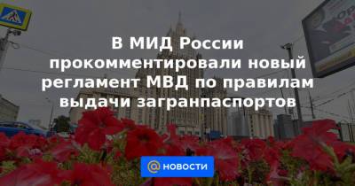 В МИД России прокомментировали новый регламент МВД по правилам выдачи загранпаспортов