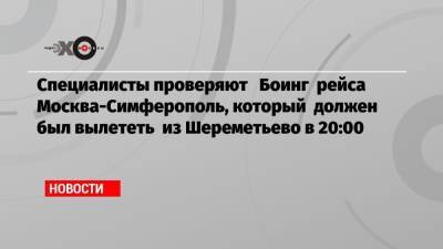 Специалисты проверяют Боинг рейса Москва-Симферополь, который должен был вылететь из Шереметьево в 20:00