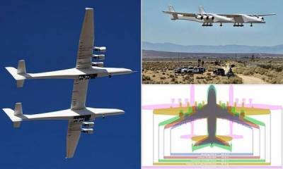 Гигантский самолет Stratolaunch успешно завершил испытательный полет