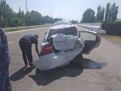 В Ташкентской области водитель "Дамаса" протаранил радар ДПС