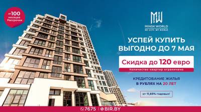 Пасхальные СКИДКИ в Minsk World! Осталось всего 5 дней на покупку квартиры по самой выгодной цене!