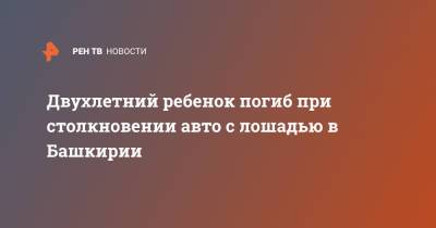 Двухлетний ребенок погиб при столкновении авто с лошадью в Башкирии