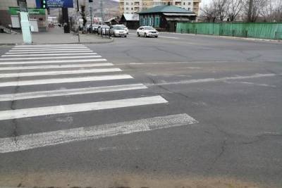 Фото стёршейся новой дорожной разметки в центре Читы появились в группе «ВКонтакте»
