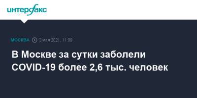 В Москве за сутки заболели COVID-19 более 2,6 тыс. человек