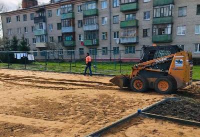 В городском округе Чехов строят новую детскую площадку