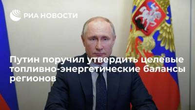 Путин поручил утвердить целевые топливно-энергетические балансы регионов