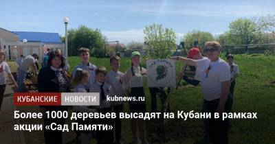 Более 1000 деревьев высадят на Кубани в рамках акции «Сад Памяти»