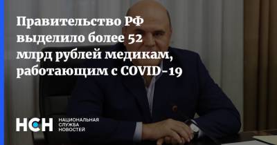 Правительство РФ выделило более 52 млрд рублей медикам, работающим с COVID-19