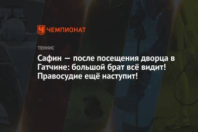 Сафин — после посещения дворца в Гатчине: большой брат всё видит! Правосудие ещё наступит!