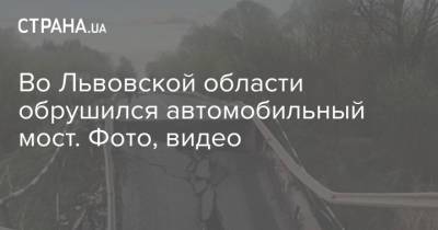 Во Львовской области обрушился автомобильный мост. Фото, видео
