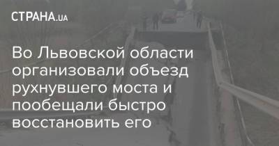 Во Львовской области организовали объезд рухнувшего моста и пообещали быстро восстановить его