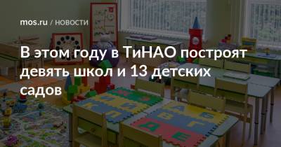 Владимир Жидкин - В этом году в ТиНАО построят девять школ и 13 детских садов - mos.ru - Москва