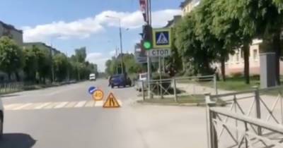 В Черняховске сбили мужчину, переходившего дорогу на «красный» (видео)