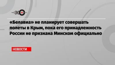 «Белавиа» не планирует совершать полеты в Крым, пока его принадлежность России не признана Минском официально