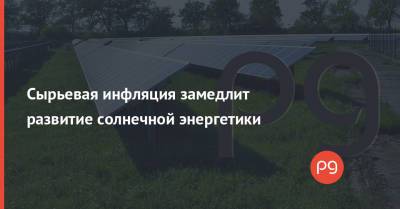 Сырьевая инфляция замедлит развитие солнечной энергетики - thepage.ua