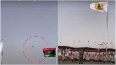 На видео попал момент падения истребителя на военном параде в Ливии