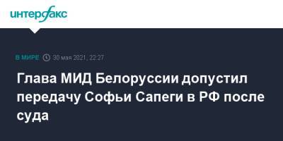Глава МИД Белоруссии допустил передачу Софьи Сапеги в РФ после суда
