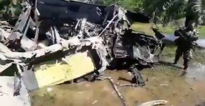 Полностью сгорел: При крушении полицейского вертолёта в Колумбии погибло пять человек