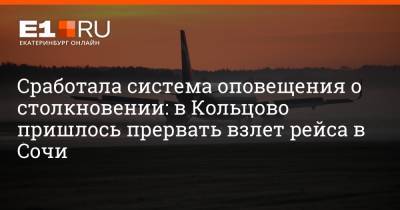 Сработала система оповещения о столкновении: в Кольцово пришлось прервать взлет рейса в Сочи