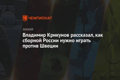 Владимир Крикунов рассказал, как сборной России нужно играть против Швеции
