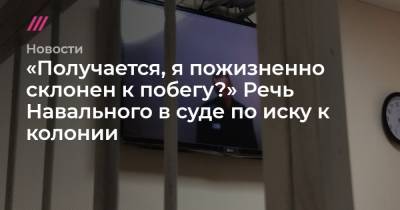 «Получается, я пожизненно склонен к побегу?» Речь Навального в суде по иску к колонии