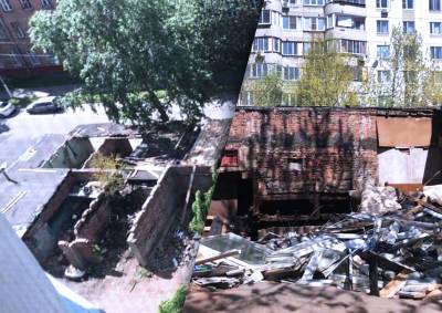 На юго-западе Москвы полуразрушенный гаражный комплекс превращается в помойку и общественный туалет