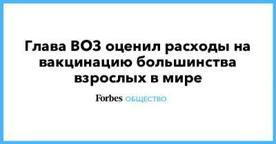 Глава ВОЗ оценил расходы на вакцинацию большинства взрослых в мире