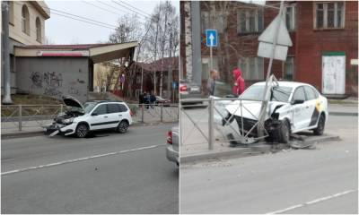 Жесткая авария с участием такси в Петрозаводске