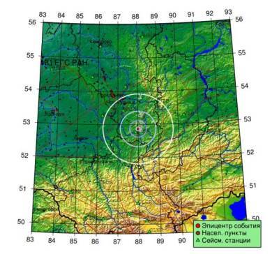 В Кузбассе днём произошло землетрясение магнитудой 3.5
