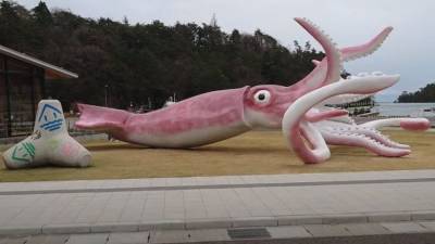 У японському місті на гроші для боротьби з COVID-19 побудували статую гігантського кальмара