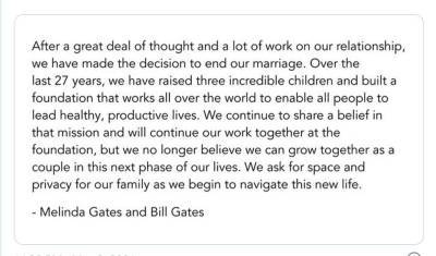 Билл и Мелинда Гейтс разводятся после 27 лет совместной жизни