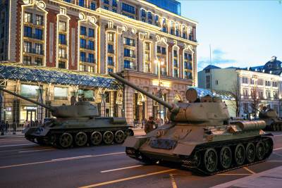 Видео приготовлений к репетиции Парада Победы в Москве