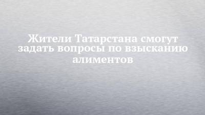 Жители Татарстана смогут задать вопросы по взысканию алиментов