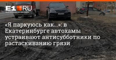 «Я паркуюсь как...»: в Екатеринбурге автохамы устраивают антисубботники по растаскиванию грязи