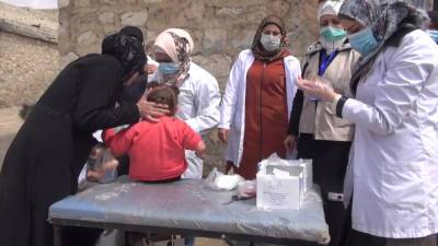В поликлинике Алеппо проходит массовая вакцинация детей
