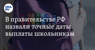 В правительстве РФ назвали точные даты выплаты на школьников