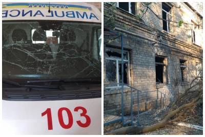 Больница попала под обстрел боевиков на Донбассе, внутри десятки людей: кадры с места