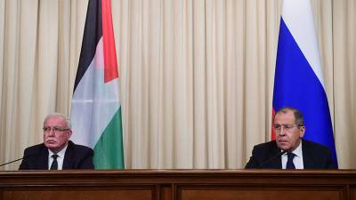 Пресс-конференция по итогам переговоров Лаврова с главой МИД Палестины