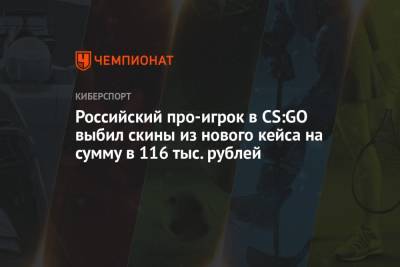 Российский про-игрок в CS:GO выбил скины из нового кейса на сумму в 116 тыс. рублей