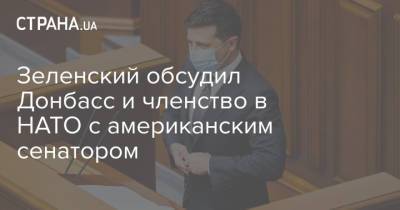 Зеленский обсудил Донбасс и членство в НАТО с американским сенатором
