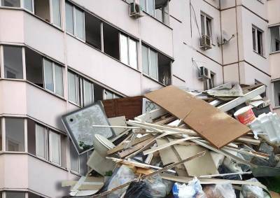 В Одинцово неизвестные выбрасывали строительный мусор из окна. Эксперты разъяснили последствия