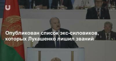 Опубликован список экс-силовиков, которых Лукашенко лишил званий