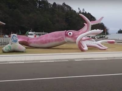 Sky News: Власти японского городка Ното ради привлечения туристов потратили ковидные выплаты на гигантскую статую кальмара