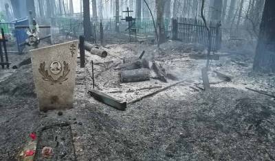 В Тюменской области лесной пожар дошёл до кладбища Вагайского посёлка