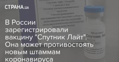 В России зарегистрировали вакцину "Спутник Лайт". Она может противостоять новым штаммам коронавируса