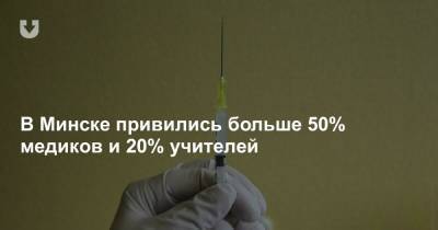 В Минске привились больше 50% медиков и 20% учителей