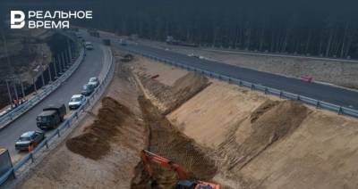 На трассе М-12 в Татарстане строители начали укладывать асфальт